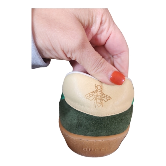 Men's green web accent Gucci low top sneakers size 11 - Picture 3 of 11